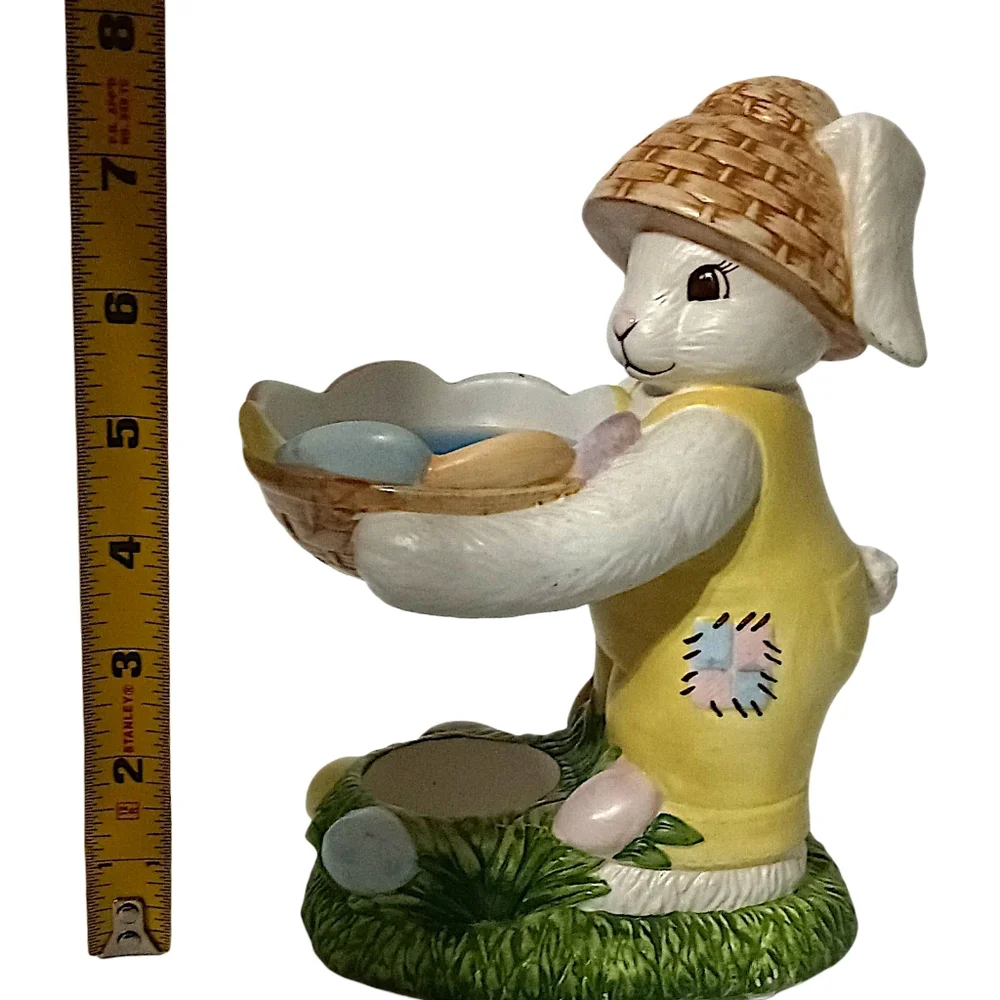 Laurie Korsgaden Easter Bunny Wax Warmer Ceramic Watercolors Springtime‎ Vintage